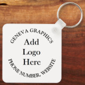 Voeg uw Logo en bedrijfsgegevens toe Sleutelhanger (Achterkant)