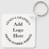 Voeg uw Logo en bedrijfsgegevens toe Sleutelhanger (Achterkant)