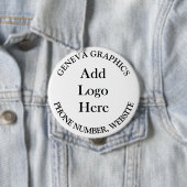 Voeg uw Logo en bedrijfsinformatie groot toe Ronde Button 4,0 Cm (In situ)