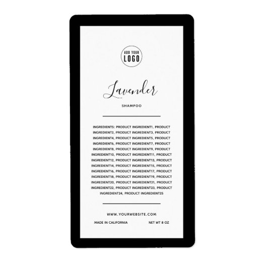 Voeg uw Logo en bewerkbaar randkleurenproduct toe Etiket (Voorkant)