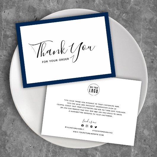 Voeg uw Logo en bewerkbare randkleur toe Hartelijk Bedankkaart