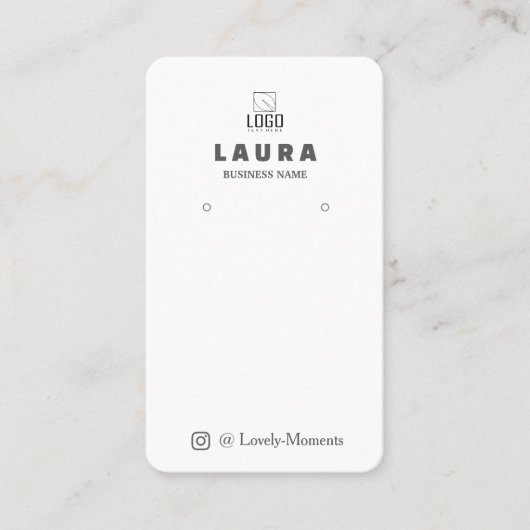 Voeg uw logo en QR Code oorbel display toe Visitekaartje (Voorkant)