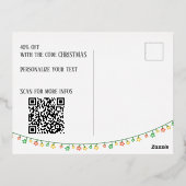 Voeg uw logo en QR-code toe Elegante Kerstverkoop Folie Feestdagen Briefkaart (Achterkant)