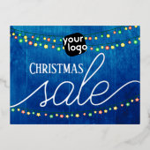 Voeg uw logo en QR-code toe Elegante Kerstverkoop Folie Feestdagen Briefkaart (Voorkant)