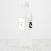 Voeg uw Logo en QR-code toe - Modern Minimalist Waterfles Etiket (Achterkant)