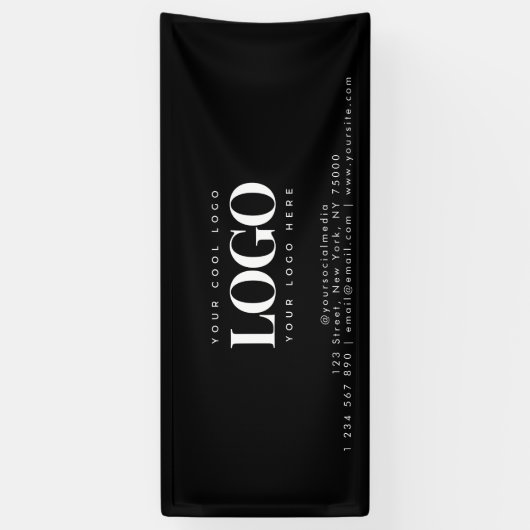 Voeg uw Logo- en tekstminimalistische rechthoek to Spandoek (Verticaal)