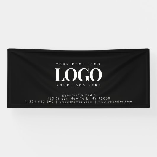 Voeg uw Logo- en tekstminimalistische rechthoek to Spandoek (Horizontaal)