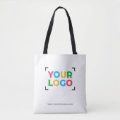 Voeg uw Logo en website toe Eenvoudige promotiewit Tote Bag (Voorkant)