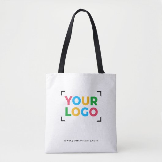 Voeg uw Logo en website toe Eenvoudige promotiewit Tote Bag (Voorkant)