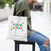 Voeg uw Logo en website toe Eenvoudige promotiewit Tote Bag