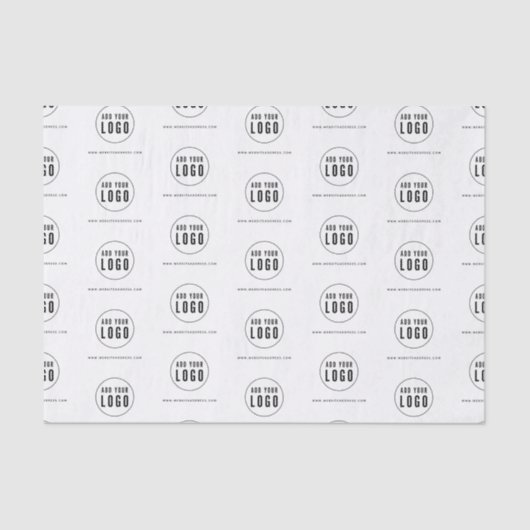 Voeg uw logo en website toe Zwart en Wit Tissuepapier (Voorkant)