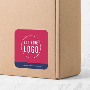 Voeg uw logo en websiteadres toe Contrasterende kl Vierkante Sticker