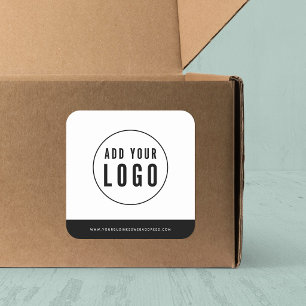 Voeg uw logo en websiteadres toe Contrasterende kl Vierkante Sticker