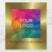 Voeg uw Logo Faux Gold Elegant Sjabloon toe Wijn Etiket (Enkel label)