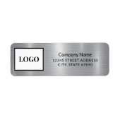 Voeg uw Logo Faux Silver Metal Adres toe Etiket (Voorkant)