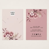 Voeg uw logo floral ketting earring display card visitekaartje (Voorkant /achterkant)