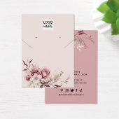 Voeg uw logo floral ketting earring display card visitekaartje (Bureau)