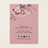 Voeg uw logo floral ketting earring display card visitekaartje (Achterkant)