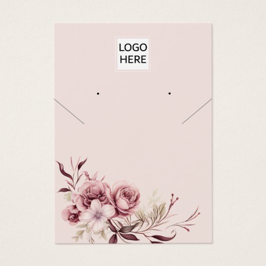 Voeg uw logo floral ketting earring display card visitekaartje (Voorkant)