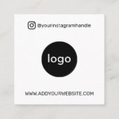 Voeg uw logo foto QR code modern social media toe Vierkante Visitekaartje (Voorkant)