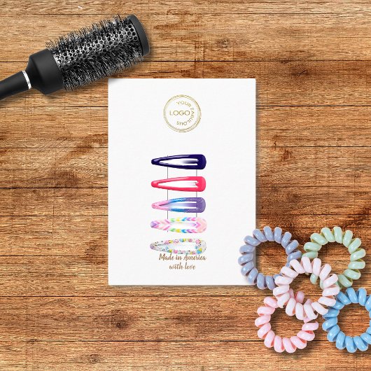 Voeg uw Logo haarklemtoon wit toe Visitekaartje