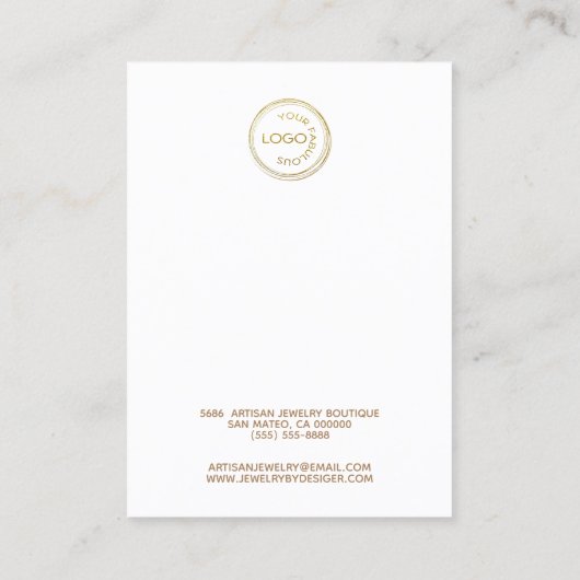 Voeg uw Logo haarklemtoon wit toe Visitekaartje (Achterkant)