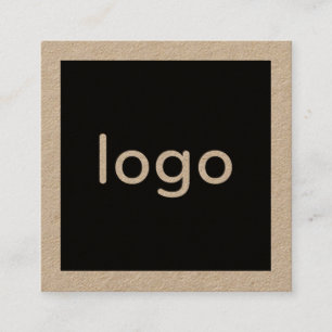 Voeg uw logo handgemaakte rustieke bruine kraft pa vierkante visitekaartje