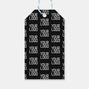 Voeg Uw Logo Herhalend Patroon Bewerkbare Sjabloon Cadeaulabel
