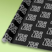 Voeg uw logo herhalend patroon bewerkbare sjabloon cadeaupapier