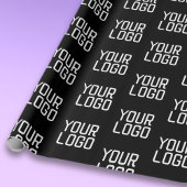 Voeg uw logo herhalend patroon bewerkbare sjabloon cadeaupapier