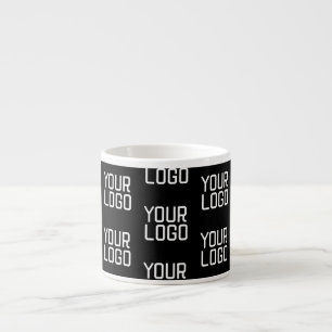 Voeg Uw Logo Herhalend Patroon Bewerkbare Sjabloon Espresso Kop