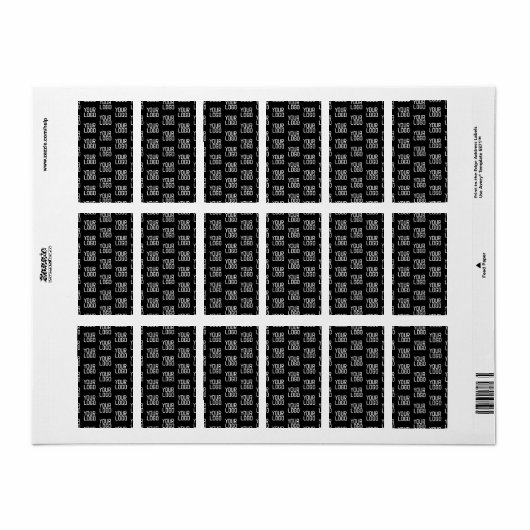 Voeg Uw Logo Herhalend Patroon Bewerkbare Sjabloon Etiket (Full Sheet)