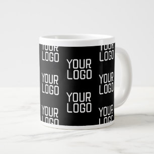 Voeg Uw Logo Herhalend Patroon Bewerkbare Sjabloon Grote Koffiekop