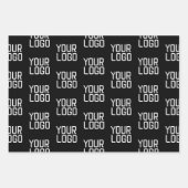 Voeg uw logo herhalend patroon bewerkbare sjabloon inpakpapier vel (Voorkant)