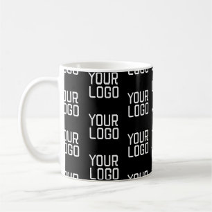 Voeg Uw Logo Herhalend Patroon Bewerkbare Sjabloon Koffiemok
