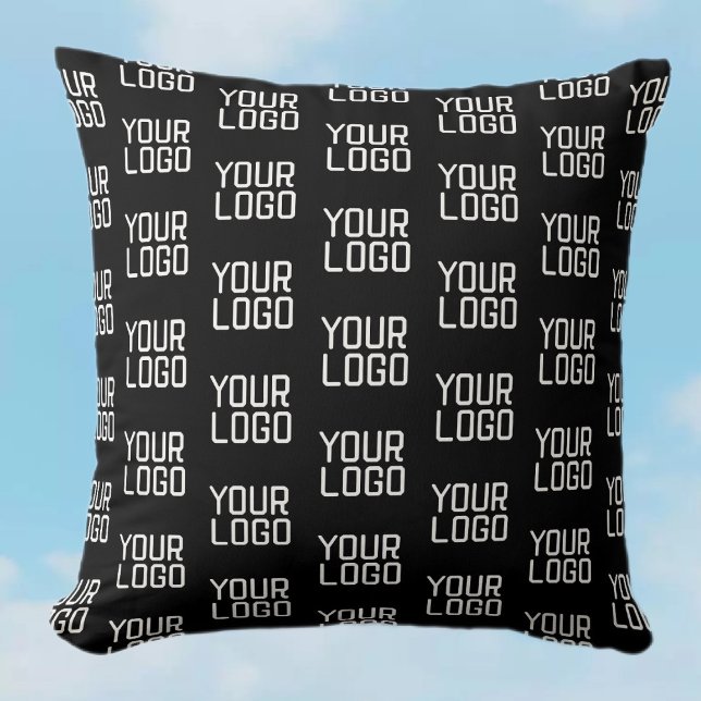 Voeg uw logo herhalend patroon bewerkbare sjabloon kussen (Creator heeft geüpload)