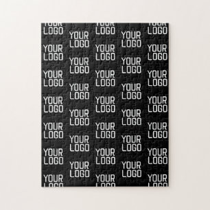 Voeg Uw Logo Herhalend Patroon Bewerkbare Sjabloon Legpuzzel