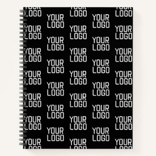 Voeg Uw Logo Herhalend Patroon Bewerkbare Sjabloon Notitieboek