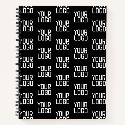 Voeg uw logo herhalend patroon bewerkbare sjabloon notitieboek (Voorkant)