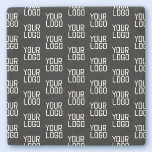 Voeg Uw Logo Herhalend Patroon Bewerkbare Sjabloon Stenen Onderzetter