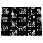 Voeg uw Logo Herhalingspatroon bewerkbare Sjabloon Groot Cadeauzakje (Voorkant)