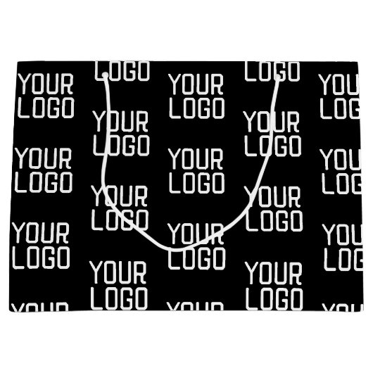 Voeg uw Logo Herhalingspatroon bewerkbare Sjabloon Groot Cadeauzakje (Voorkant)