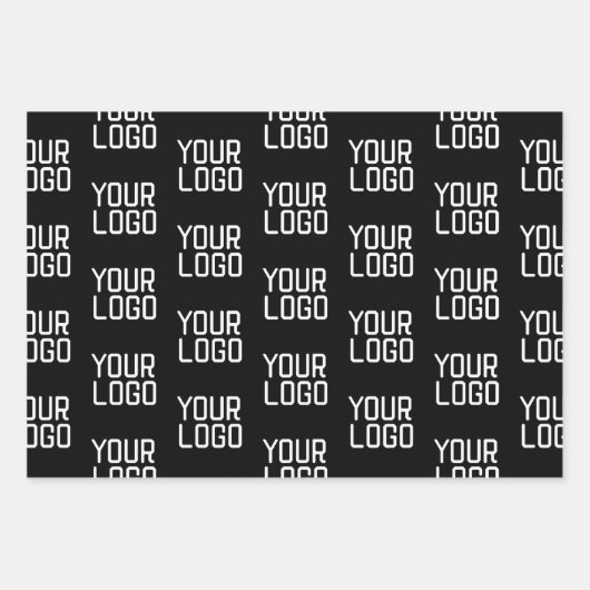 Voeg uw Logo Herhalingspatroon bewerkbare Sjabloon Inpakpapier Vel (Voorkant)