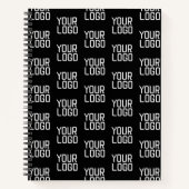 Voeg uw Logo Herhalingspatroon bewerkbare Sjabloon Notitieboek (Voorkant)