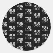 Voeg uw Logo Herhalingspatroon bewerkbare Sjabloon Ronde Sticker (Voorkant)