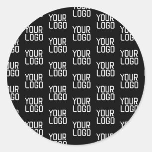 Voeg uw Logo Herhalingspatroon bewerkbare Sjabloon Ronde Sticker