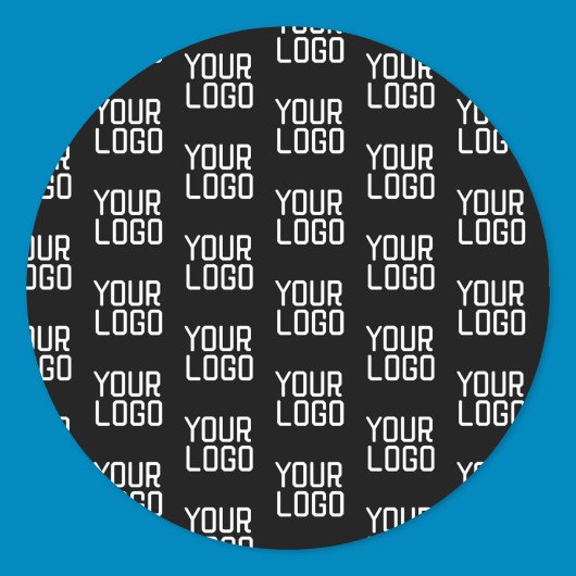 Voeg uw Logo Herhalingspatroon bewerkbare Sjabloon Ronde Sticker