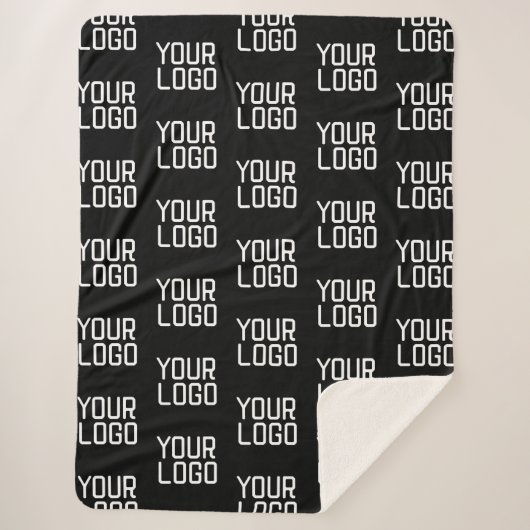 Voeg uw Logo Herhalingspatroon bewerkbare Sjabloon Sherpa Deken (Voorkant)