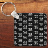 Voeg uw Logo Herhalingspatroon bewerkbare Sjabloon Sleutelhanger (Voorkant)