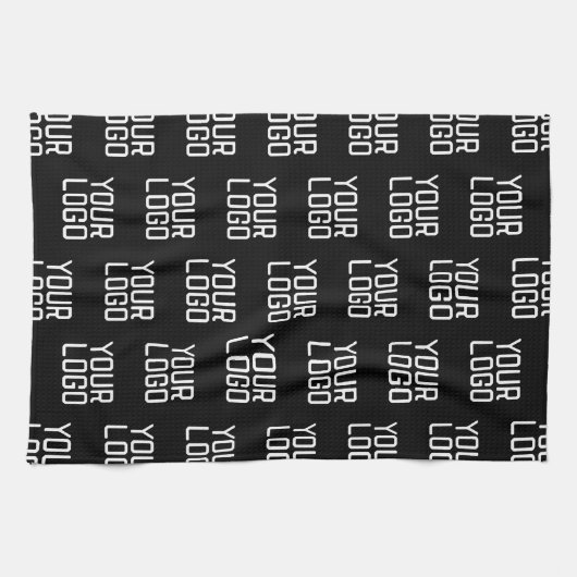 Voeg uw Logo Herhalingspatroon bewerkbare Sjabloon Theedoek (Horizontaal)